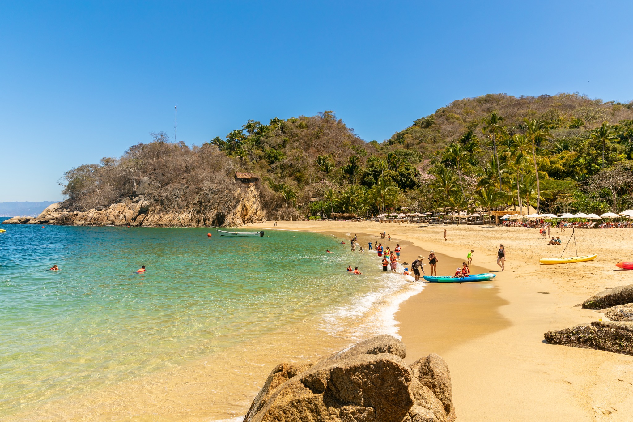 Majahuitas Beach, the destination of the Marigalante II day tour in Puerto Vallarta
